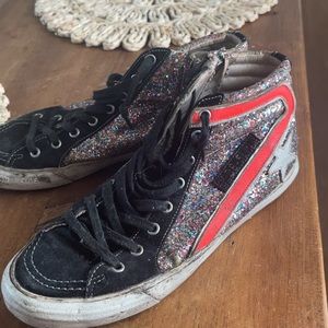 Golden Goose Black Sequin Slide Sneakers